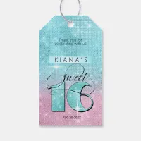 Glitter and Shine Sweet 16 Teal/Pink ID675 Gift Tags