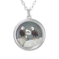 Funny Eagles and Seagull Silver Plated Necklace