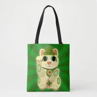 Irish Lucky Cat Mashup Tote Bag