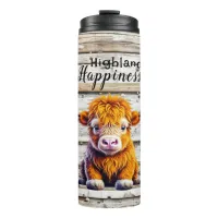 Highland Happiness | Cute Baby Cow Thermal Tumbler