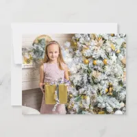 Personalize this Gold, Pretty Bow Christmas Card