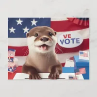 Adorable Otter Patriotic Vote  Postcard