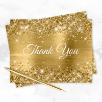 Glittery Gold Foil 40th Birthday Thank You Card