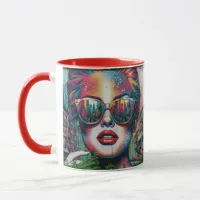 Abstract Woman in Sunglasses Ai Art Personalized Mug