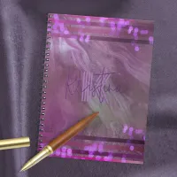 Abstract Chic Purple Pink Glittery Name & Initial Notebook