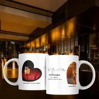 Custom Mr & Mrs Wedding Anniversary Favor 2 Photo Coffee Mug