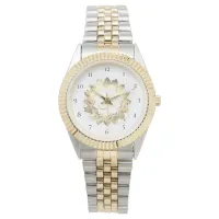 *~* Unisex Two Tone Om Aum Sepia Lotus Mandela Watch