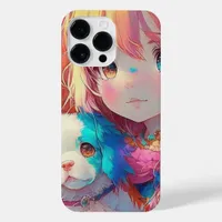 Anime Girl with Puppy iPhone 14 Pro Max Case