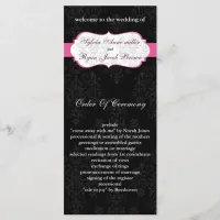 pink black Wedding program