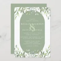 Eucalyptus Greenery Modern Watercolor Wedding  Invitation