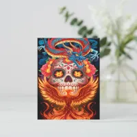 Day Of The Dead Dragon And Phoenix Postcard