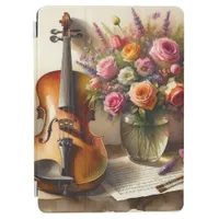 Violin, Sheet Music and a Vase of Flowers  iPad Air Cover