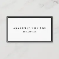 Minimalist Elegant Boutique Black White Business Card