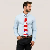 Patriotic Red White and Blue American Flag Men's Neck Tie