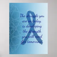 Inspirational Quote Blue ME CFS Ribbon Poster