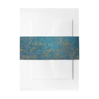 Grunge Copper Patina and Turquoise Verdigris Invitation Belly Band