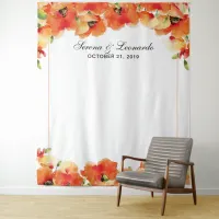 Elegant Poppy Floral Wedding Photo Booth Backdrop