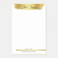 Monogram Gold Black Chic Modern Script Minimalist  Post-it Notes