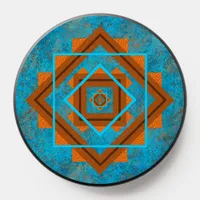 Southwest Mountain Peaks Turquoise Geometric PopSocket