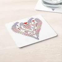 Words of Heart Square Coasters