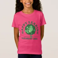 2024 Leap Year Funny Kids Pink Frog Unbirthday T-Shirt