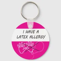 Latex allergy alert keyring fob medical tag