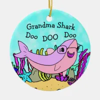 Grandma Shark Family Christmas Ornament