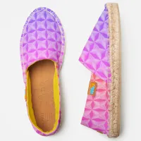 Shiny Purple to Pink Stars Pattern and Lines, ZEA Espadrilles