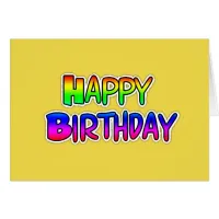 Yellow Graffiti Text Happy Birthday Card