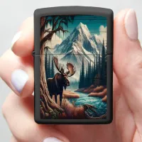 Moose And Mountains Zippo Lighter