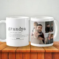 Love You Grandpa | Two Photo Handwritten Text Coffee Mug