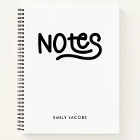 Minimalist Bold Handwriting Notes Typography Notebook