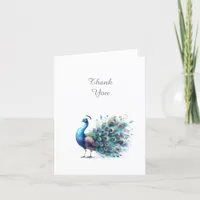 Peacock Thank You Note Card