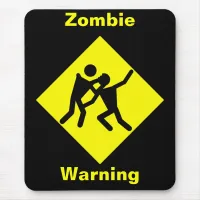 Zombie Warning Road Sign Mouse Pad