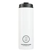 White Minimalist Custom Logo Professional Branding Thermal Tumbler