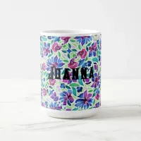 Abstract Floral Pattern - Personalized Coffee Mug