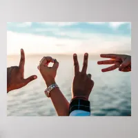 Hands Spell Love | Romantic Photo Poster