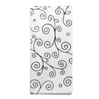 Black and White Curlicue Vines | Whimsical Floral Cloth Napkin