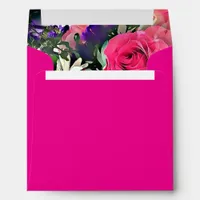 Fuchsia Pink Rose Stationery Colored Envelope