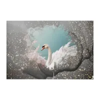 *~* Pastel Blue Beautiful SC1 Glitter White Swan Acrylic Print