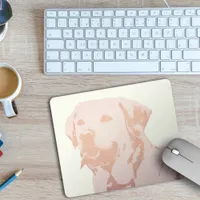 Orange and Brownish Cute Labrador Happy Dog  Mouse Pad