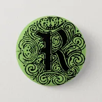 Fancy Monogram "R" Monarchia Pin-Back Button