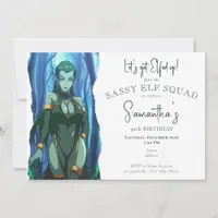 Sassy Elf Squad Adult Holiday Christmas Birthday Invitation