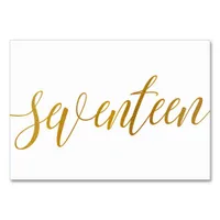 Table Numbers - Luxe Typography -Faux Gold Foil 17