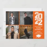 Square 22 | Orange Modern Photo Grad Announcement