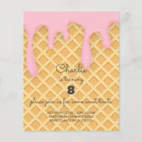 BUDGET Sweet Treats Ice cream Birthday Invitation 