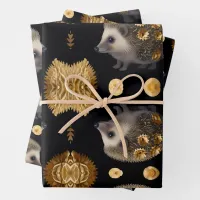 Cute Hedgehog Colorful Wrapping Paper 