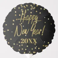 Happy New Year Confetti Gold/Black ID533 Balloon