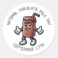 National Chocolate Milk Day Classic Round Sticker