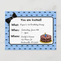 Mustache and Bow tie 1st Birthday Invitation